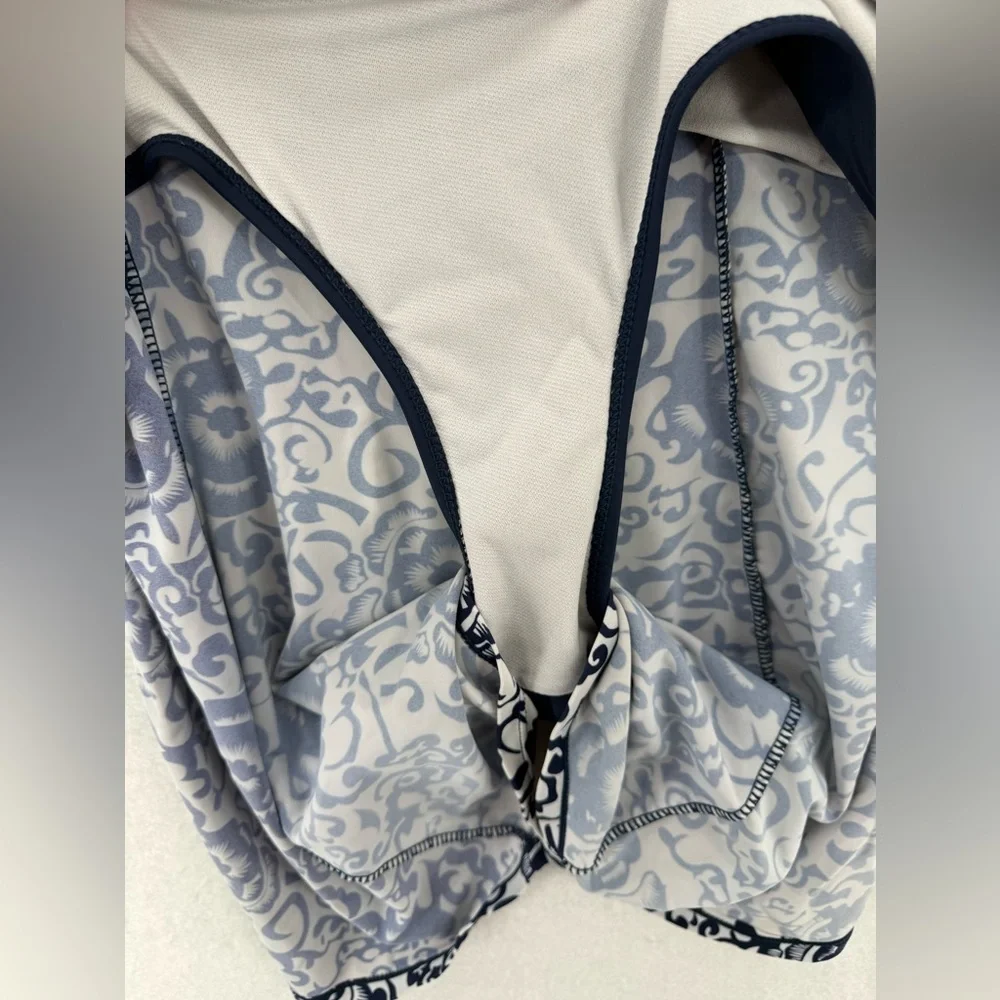 Wantdo Women's One-Piece Push Up Swimsuit Swimwear Size 16 Blue and White Floral - Picture 8 of 10